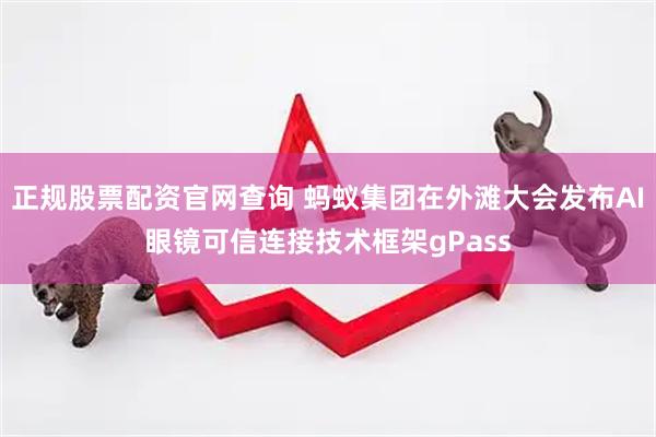 正规股票配资官网查询 蚂蚁集团在外滩大会发布AI眼镜可信连接技术框架gPass